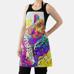 Rainbow Leopard All-Over-Print-Schürze Schürze