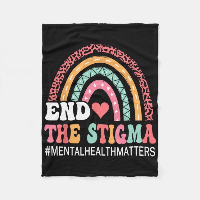 Rainbow Leopard beendet das Stigma-Mental-Health-P Fleecedecke (Vorderseite)
