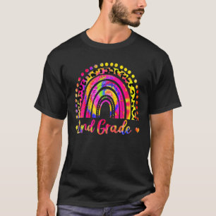 Rainbow Leopard Gefärbte Krawatte zurück zur Schul T-Shirt