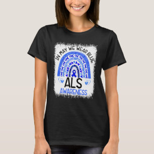 Rainbow Leopard im Mai tragen wir blaues ALS Bewus T-Shirt
