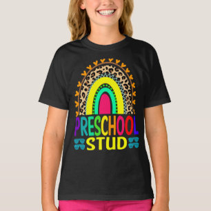 Rainbow Leopard im Vorschulalter zurück in die Sch T-Shirt