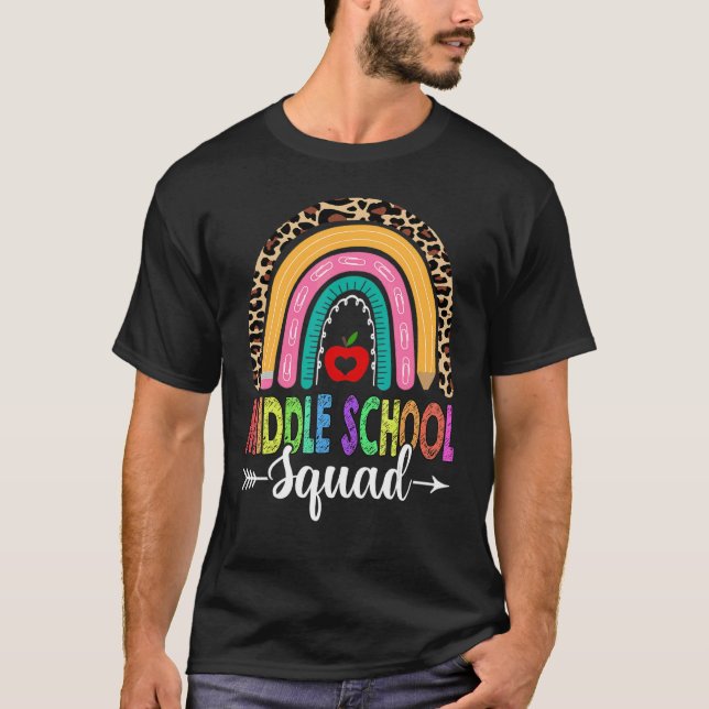 Rainbow Leopard Lehrer Back T T-Shirt (Vorderseite)