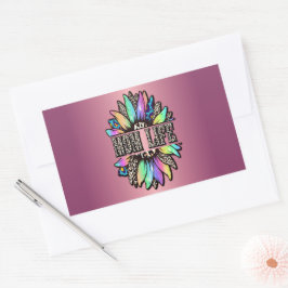 Rainbow Leopard Mama Rechteckiger Aufkleber