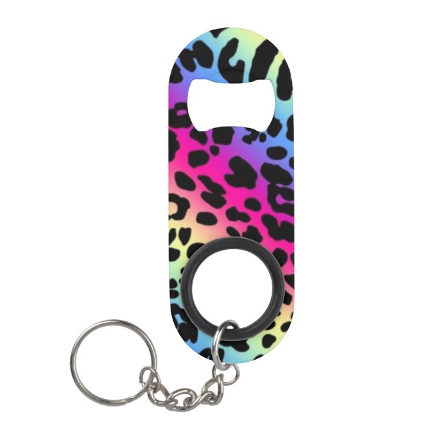 Rainbow Leopard Muster Mini Flaschenöffner (Vorderseite)