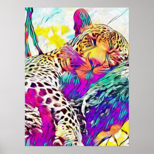 Rainbow-Leopard-Poster Poster