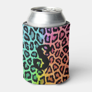 Rainbow Leopard Print Can Cooler Dosenkühler