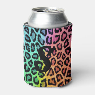 Rainbow Leopard Print Can Cooler Dosenkühler