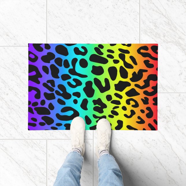 Rainbow Leopard Print Fußmatte (Indoor)