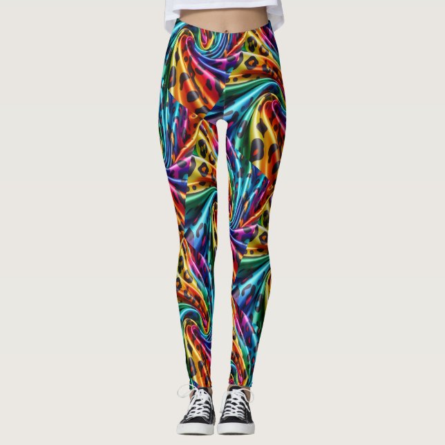 Rainbow Leopard Print Leggings | Psychedelic (Devant)