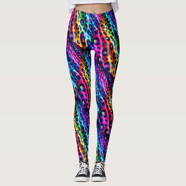 Rainbow Leopard Print Leggings | Psychedelic (Devant)