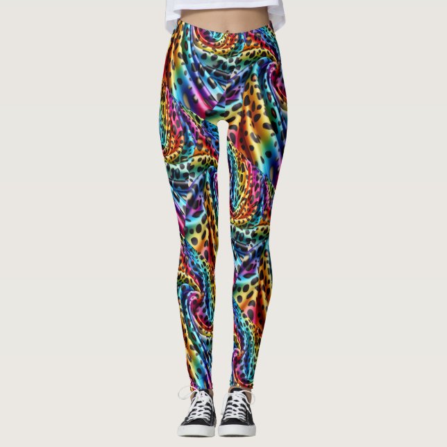 Rainbow Leopard Print Leggings | Psychedelic (Devant)