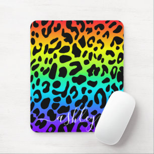 Rainbow Leopard Print Mousepad