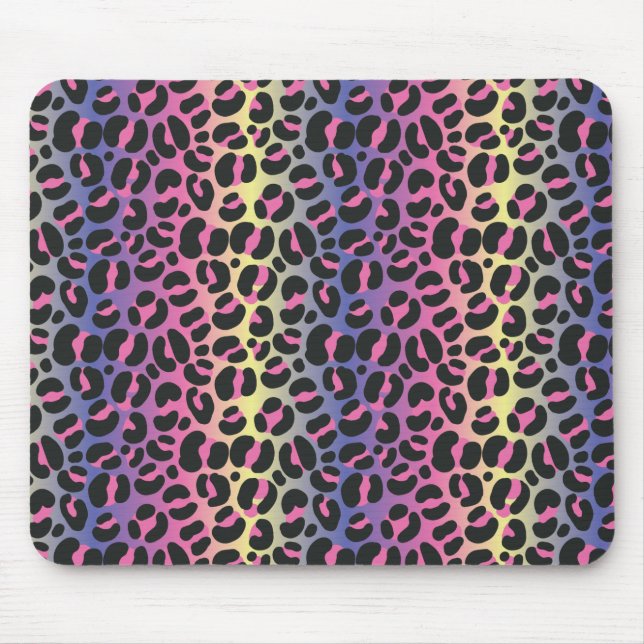 Rainbow Leopard Print Mousepad (Vorne)