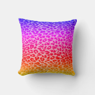 Rainbow Leopard Print Skin Pattern Kissen