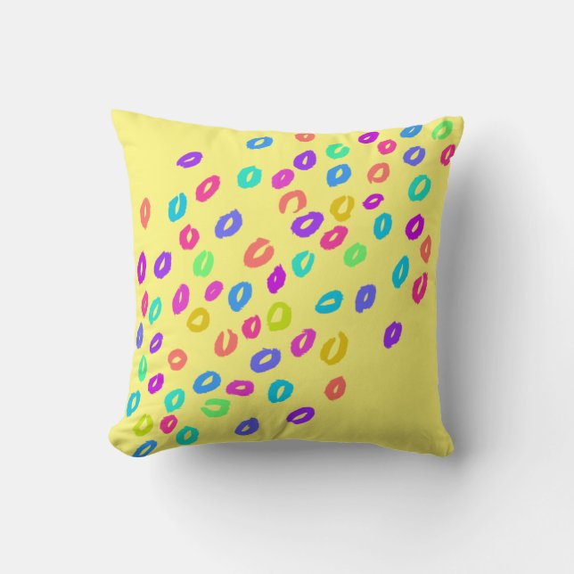 Rainbow Leopard Print Yellow Kissen (Vorderseite)