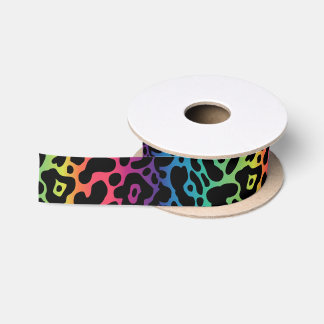 Rainbow Leopard Ribbon Satinband