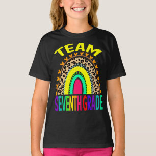 Rainbow Leopard Team 7. Klasse Zurück in die Schul T-Shirt