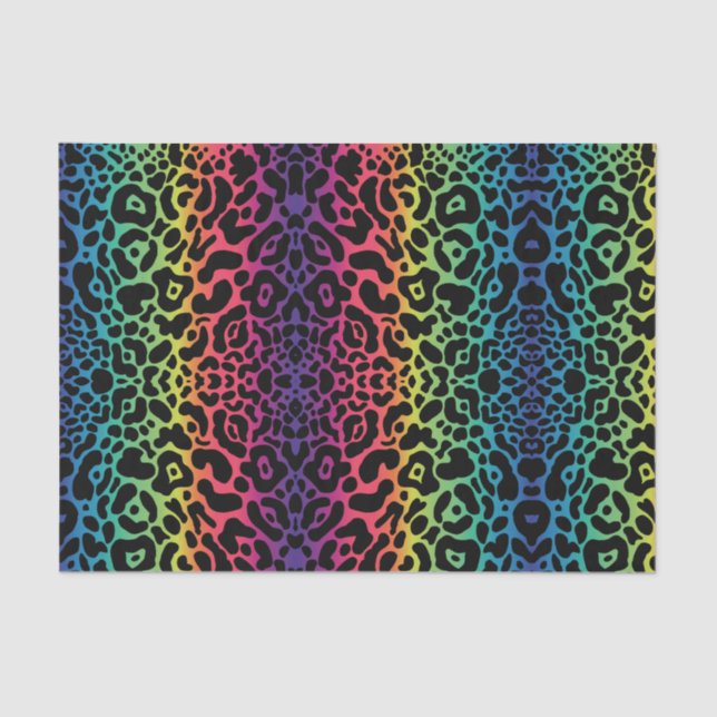 Rainbow Leopard Tissue Paper Seidenpapier (Vorderseite)