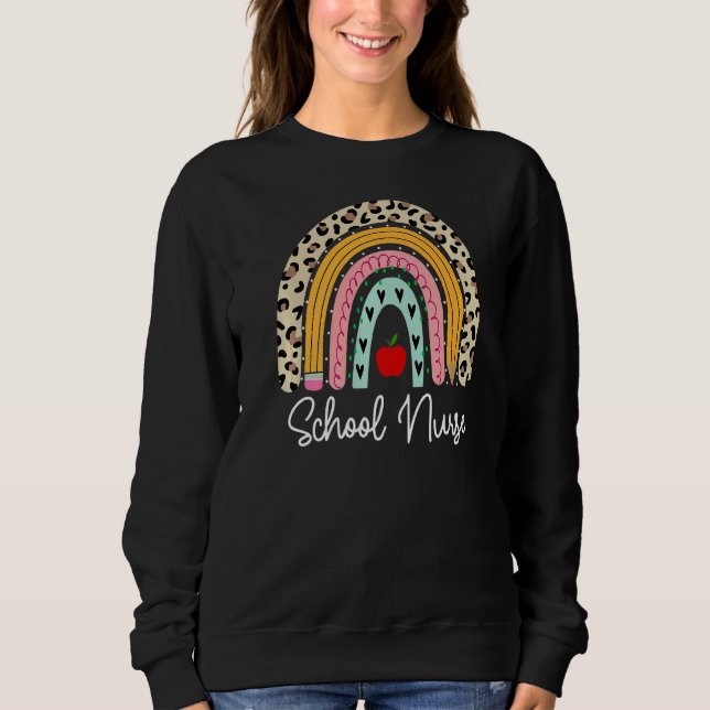Rainbow Leopard von der Schule zurück zur Schule Sweatshirt (Vorderseite)