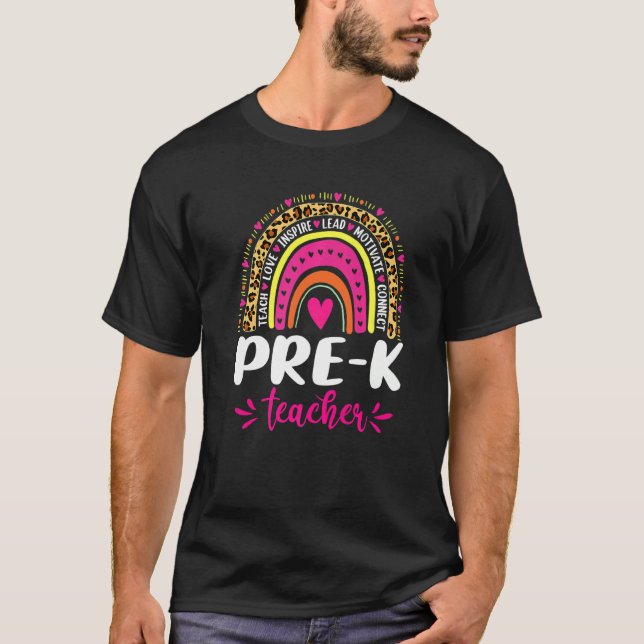 Rainbow Leopard vor dem Schulleiter T-Shirt (Vorderseite)