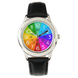 Rainbow lernen Zeitkinder beobachten Armbanduhr