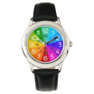 Rainbow lernen Zeitkinder beobachten Armbanduhr