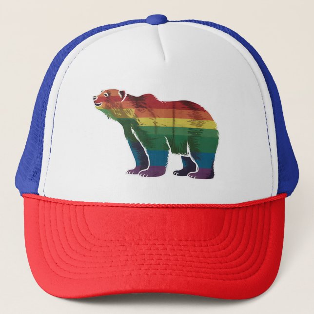 Rainbow Lesbian LGBT Gay Pride Truckerkappe (Vorderseite)
