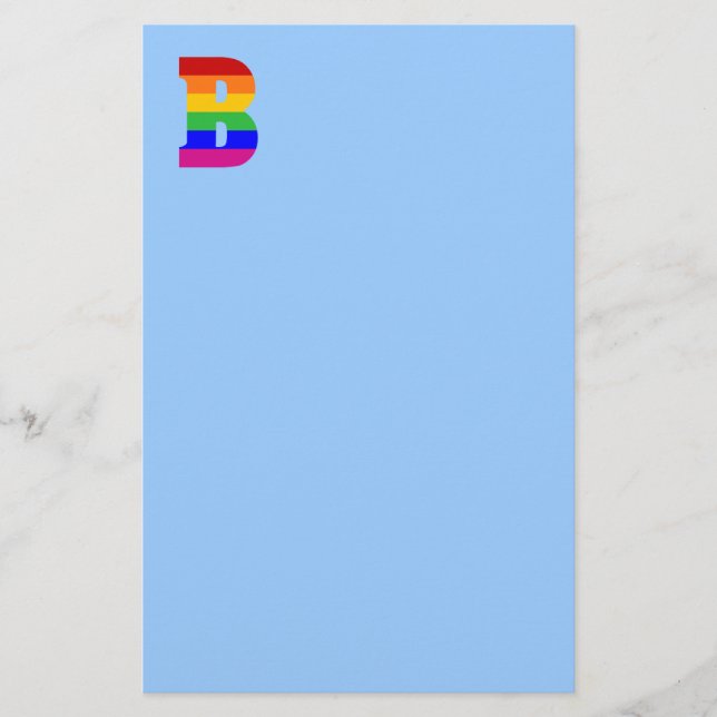 Rainbow Letter B Briefpapier (Vorderseite)