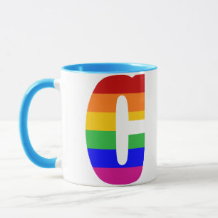 Rainbow Letter C Tasse