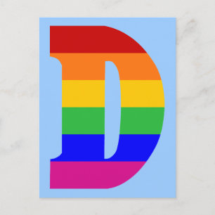 Rainbow Letter D Postkarte