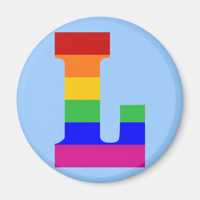 Rainbow Letter L Magnet (Vorne)