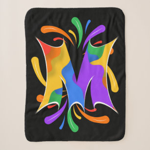 Rainbow Letter M Monogram Abstrakt Sherpadecke