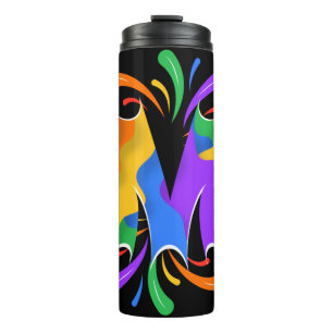 Rainbow Letter M Monogram Abstrakt Thermosbecher