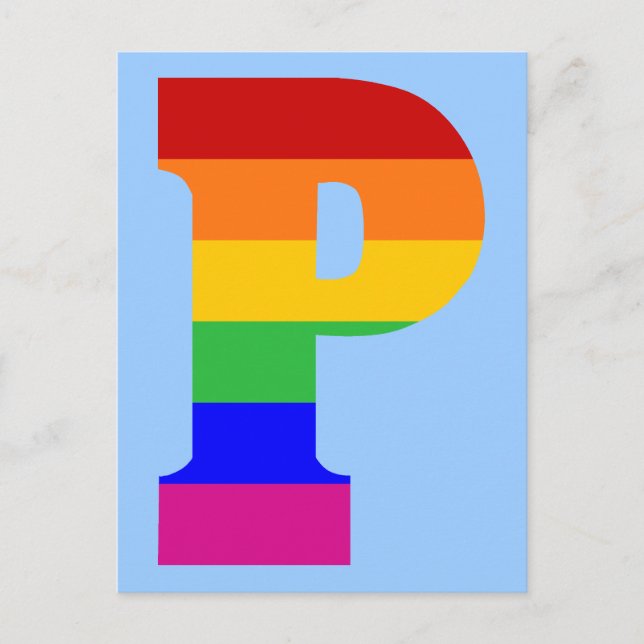 Rainbow Letter P Postkarte (Vorderseite)
