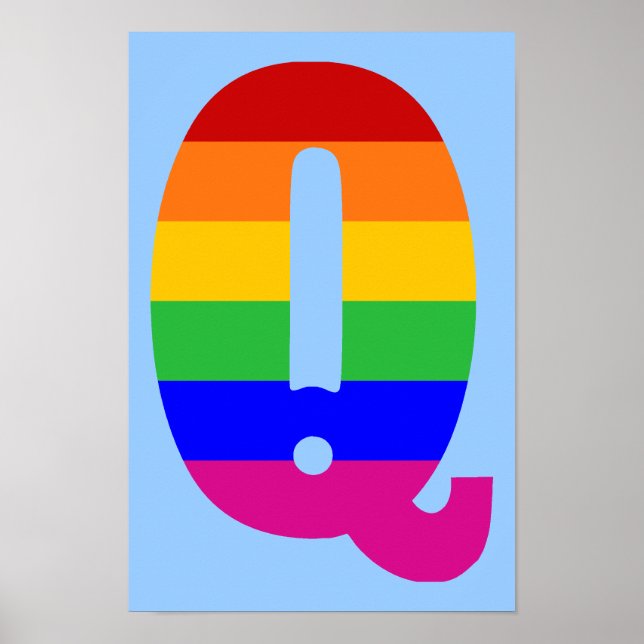 Rainbow Letter Q Poster (Vorne)
