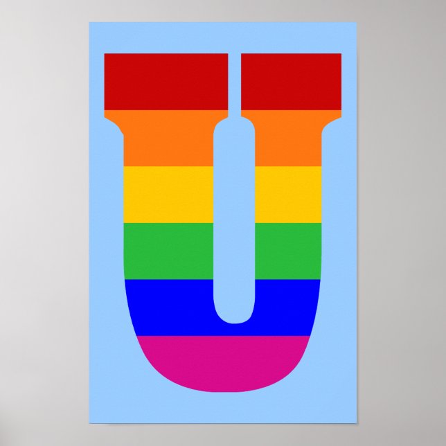 Rainbow Letter U Poster (Vorne)