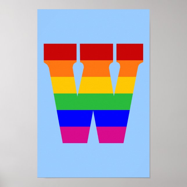 Rainbow Letter W Poster (Vorne)