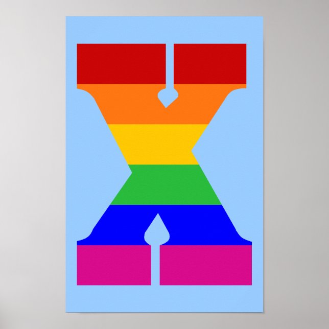 Rainbow Letter X Poster (Vorne)
