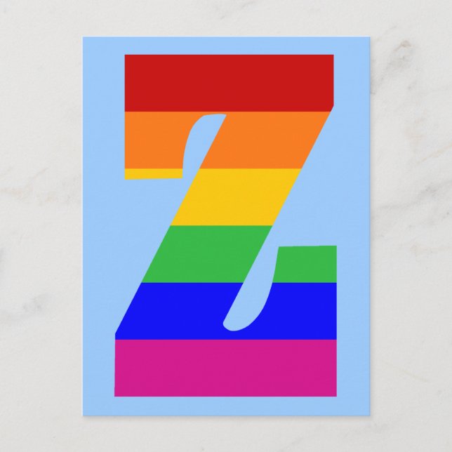 Rainbow Letter Z Postkarte (Vorderseite)