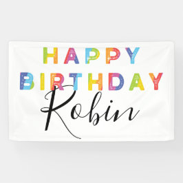 Rainbow Letters Simple Style Personalisiert Geburt Banner