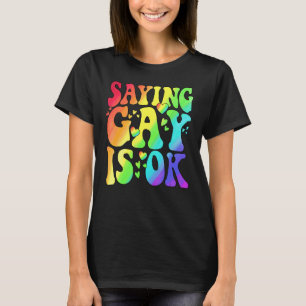 Rainbow Lgbt Flag Sprichwort Gay is Ok Lgbt right T-Shirt