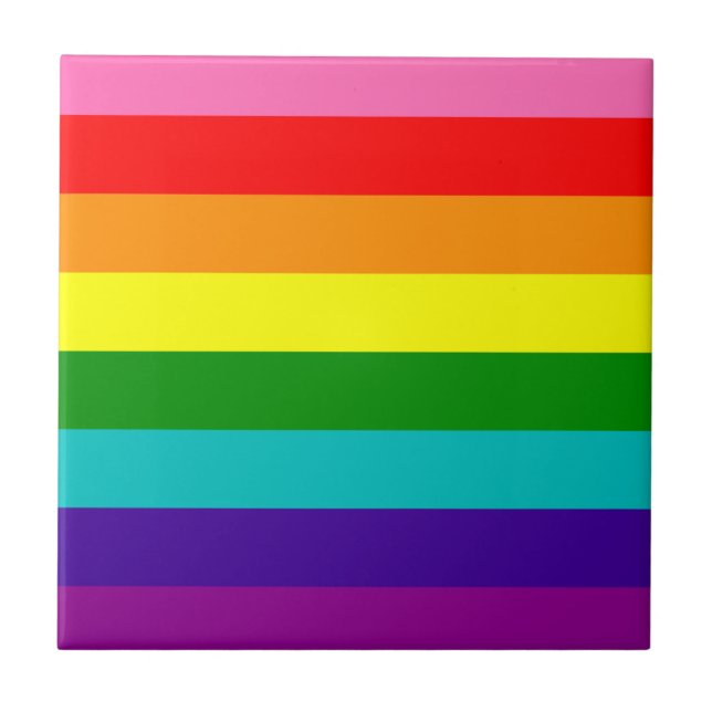 Rainbow LGBT Gay Flag Keramik Tile Fliese (Vorderseite)