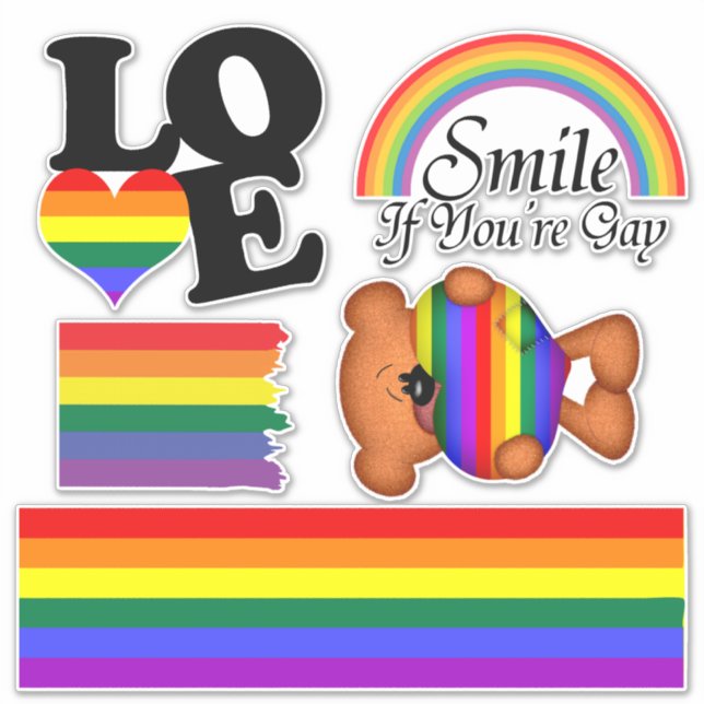Rainbow LGBT Gay Pride Collection Aufkleber (Vorderseite)