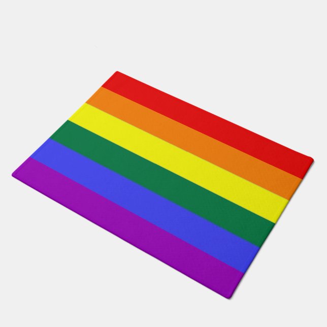 Rainbow LGBT Gay Pride Fußmatte (Schrägansicht)
