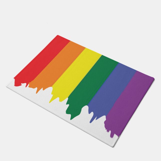 Rainbow LGBT Gay Pride Fußmatte (Schrägansicht)