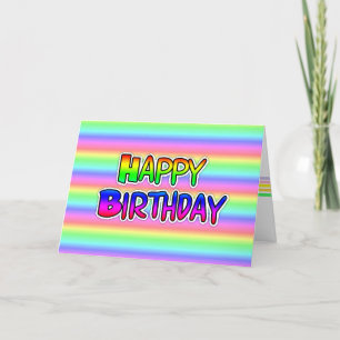 Rainbow LGBT Happy Birthday Card Karte