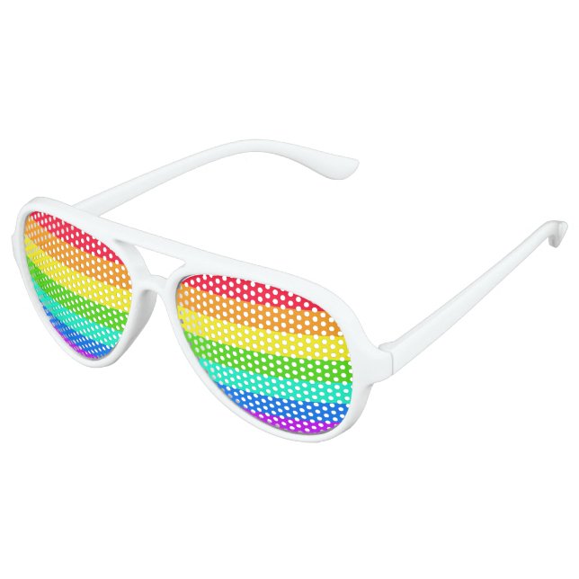 Rainbow LGBT Pride Erwachsene Aviator Partybrille (Schrägansicht)