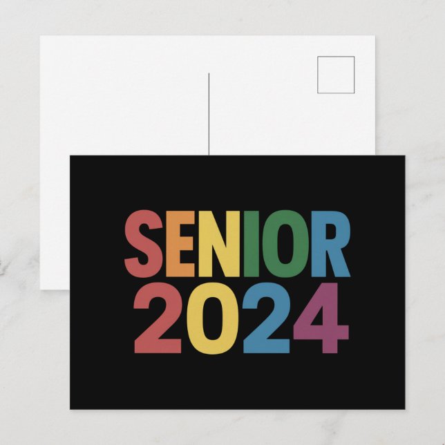 Rainbow LGBT Pride Senior 2024 Abschluss Postkarte (Vorne/Hinten)
