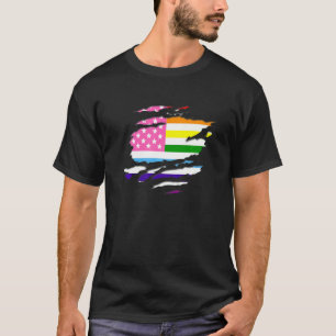 Rainbow Lgbtq American Flag 4. Juli Patriotic T-Shirt