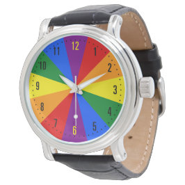 Rainbow LGBTQ American Pride Diversity Star Burst Armbanduhr
